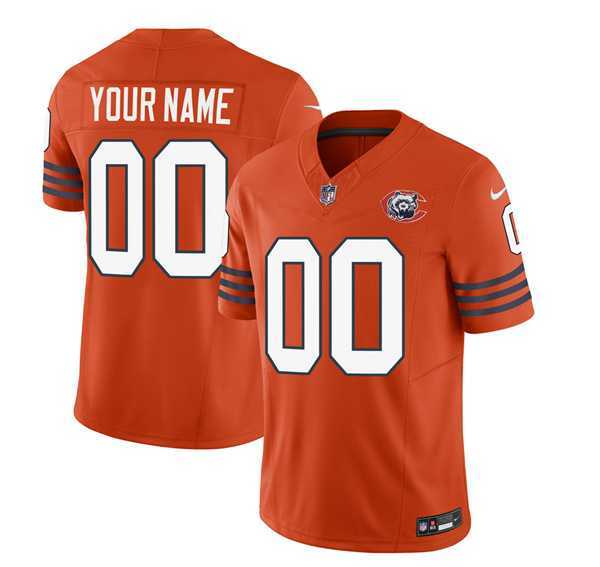 Mens Chicago Bears Active Player Custom 2023 F.U.S.E. Orange Throwback Limited Football Stitched Jersey